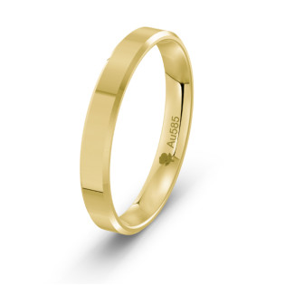 Obrączka złota fazowana 3 mm