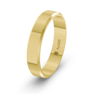 Obrączka złota fazowana 4 mm