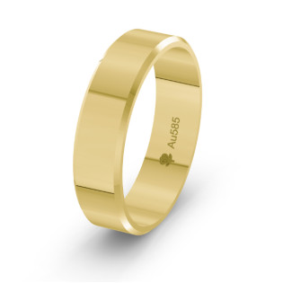 Obrączka złota fazowana 5 mm