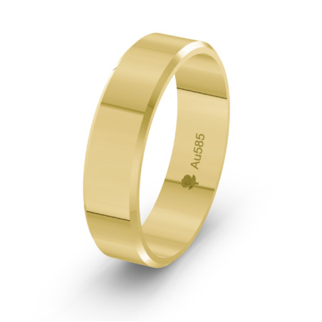 Obrączka złota fazowana 5 mm