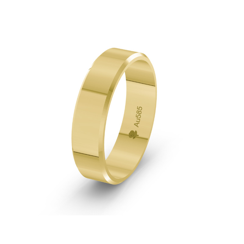 Obrączka złota fazowana 6 mm