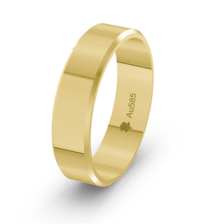 Obrączka złota fazowana 6 mm