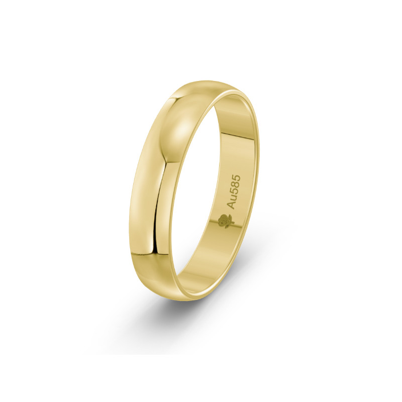 Obrączka złota półokrągła 4 mm