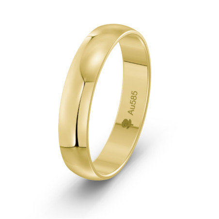 Obrączka złota półokrągła 4 mm