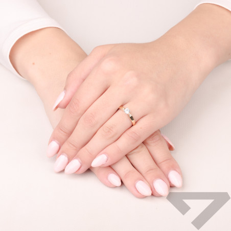 Pierścionek złoty SOLITER z cyrkonią