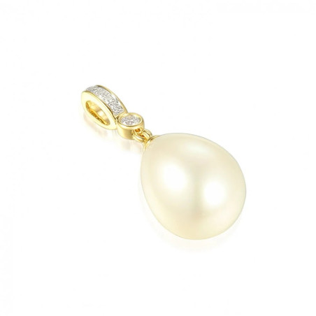 Zawieszka złota z naturalną perłą i diamentami 0,03 ct