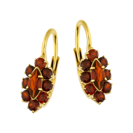 Kolczyki złote z granatem próba 585