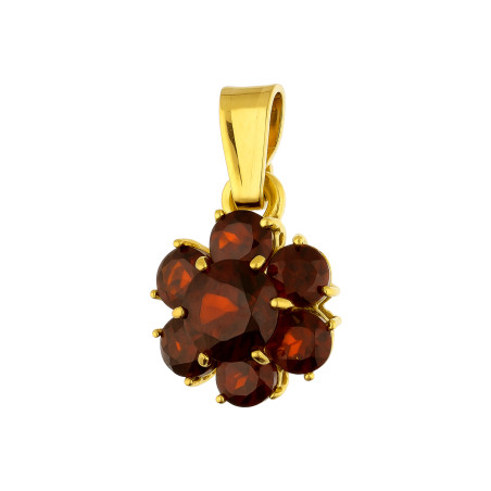 Zawieszka złota kwiatek z granatem próba 585