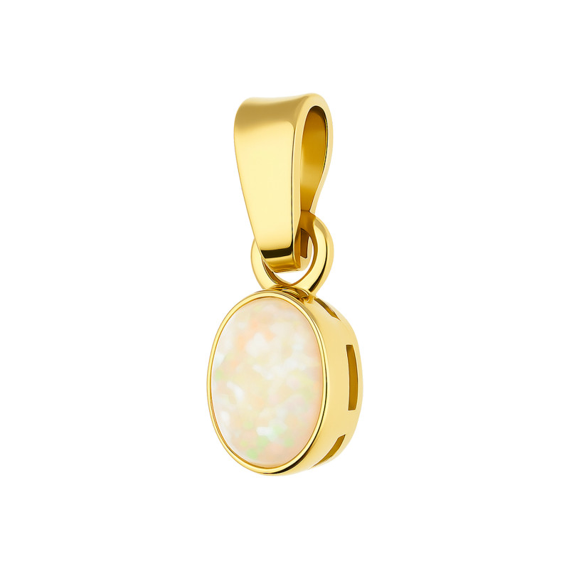 Zawieszka złota z białym opalem próba 585