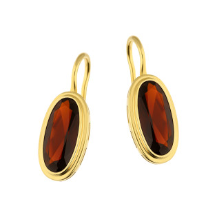 Kolczyki złote z granatem jubilerskim próba 585