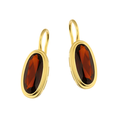 Kolczyki złote z granatem jubilerskim próba 585