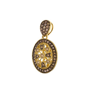 Wisiorek złoty z szampańskimi diamentami próba 585