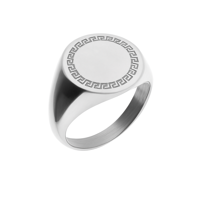 Sygnet srebrny gładkie koło i greka OL SGR003 próba 925