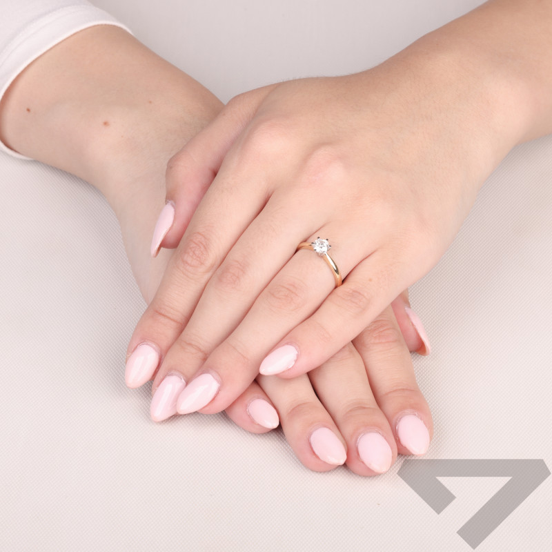 Pierścionek zaręczynowy Soliter z diamentem laboratoryjnym 0,50 ct