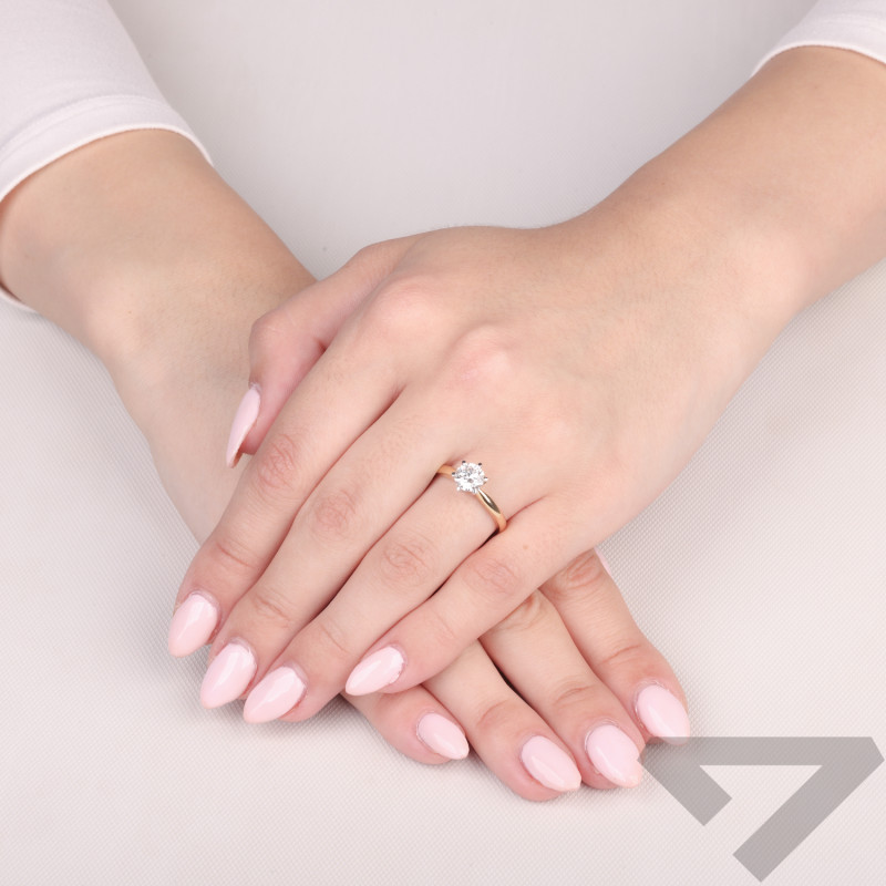 Pierścionek złoty z diamentem laboratoryjnym 1,03 ct