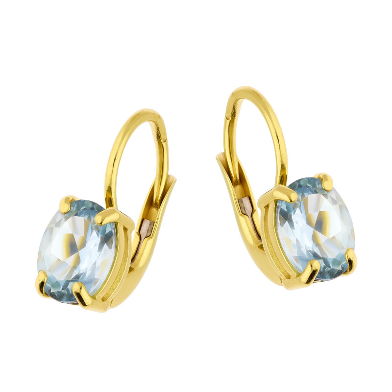 Kolczyki złote z topazem jubilerskim próba 585