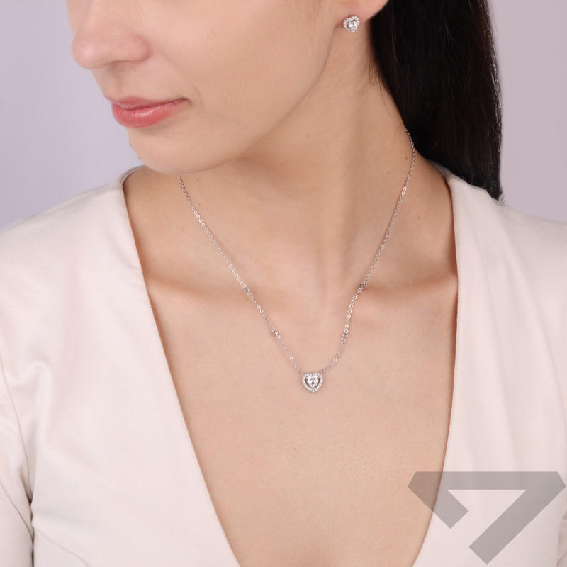 Komplet biżuterii naszyjnik i kolczyki z sercem Markiza