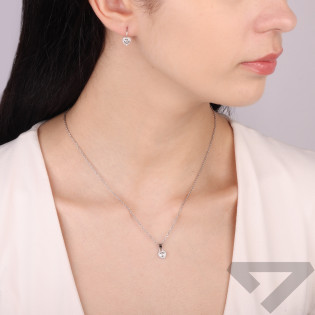 Komplet srebrnej biżuterii kolczyki i zawieszka Markiza serce