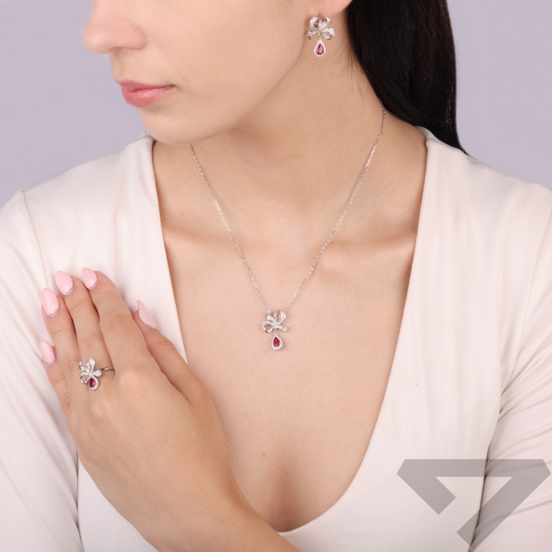 Pierścionek srebrny Markiza kropla