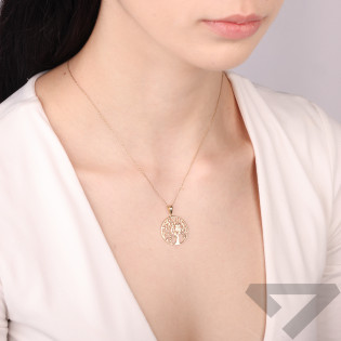 Zawieszka drzewo w kole z sową na gałęzi