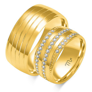 Obrączki ślubne z diamentami ZO O-224 próba 585