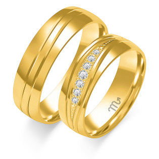 Obrączki ślubne z diamentami ZO O-324 próba 585