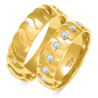 Obrączki ślubne z diamentami ZO O-321 próba 585