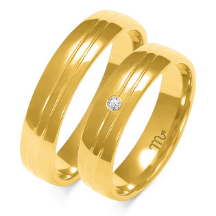 Obrączki ślubne z diamentami ZO O-233 próba 585