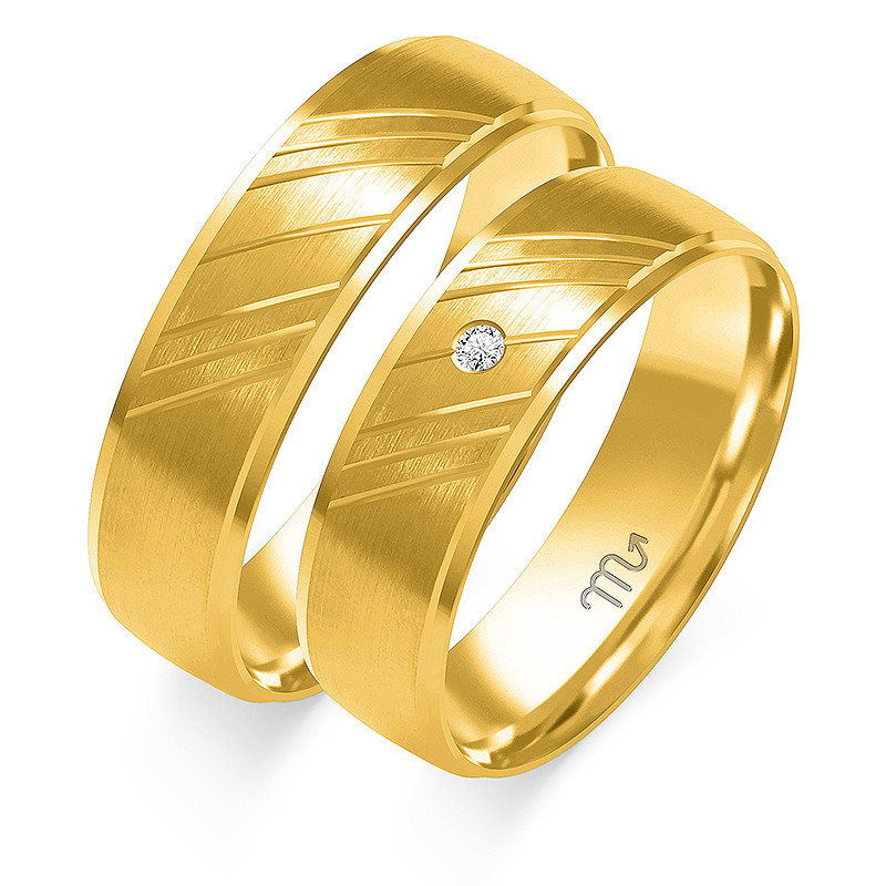 Obrączki ślubne z diamentami ZO O-295 próba 585