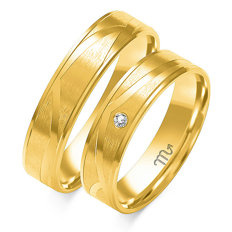 Obrączki ślubne z diamentami ZO O-228 próba 585