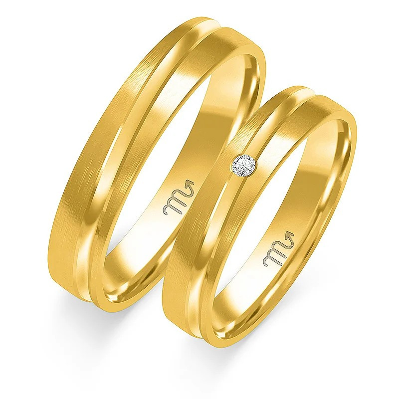 Obrączki ślubne z diamentami ZO O-304 próba 585