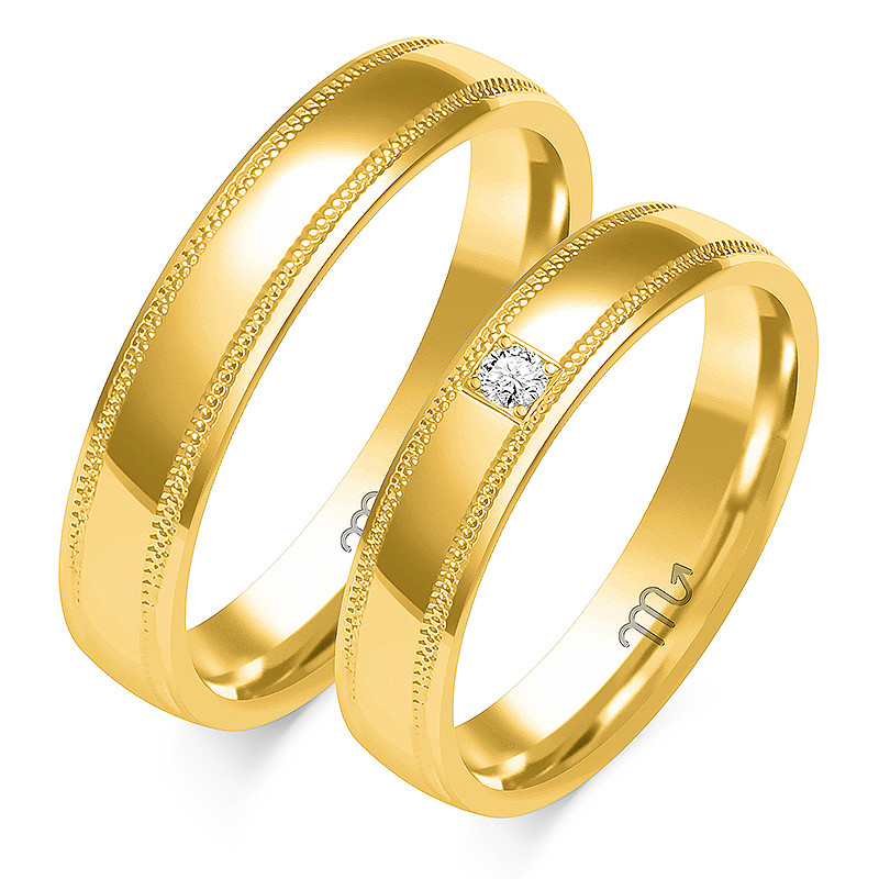 Obrączki ślubne z diamentami ZO O-219 próba 585