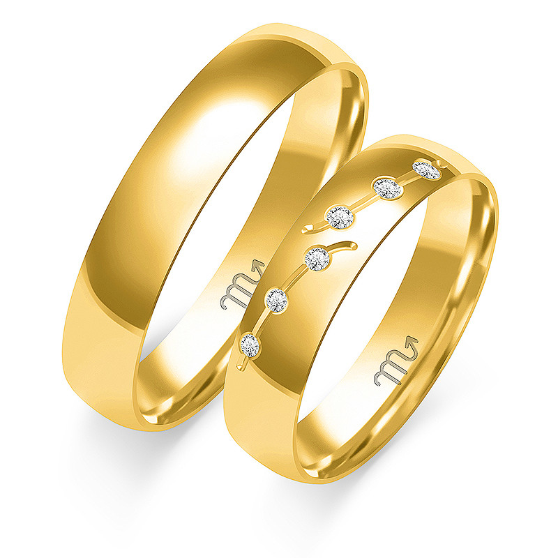 Obrączki ślubne z diamentami ZO O-326 próba 585