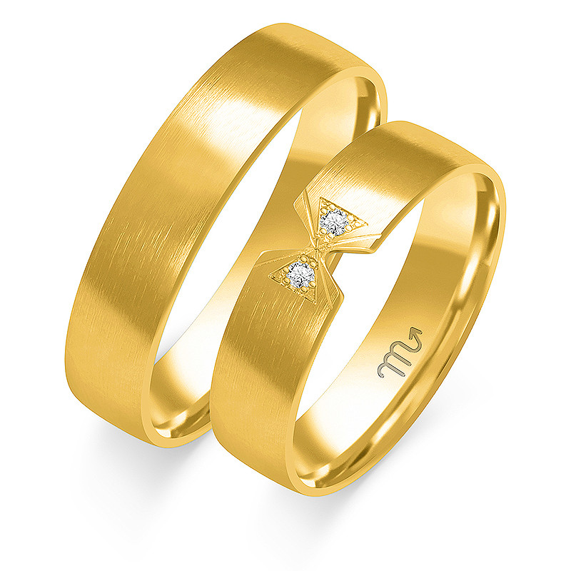 Obrączki ślubne z diamentami ZO O-309 próba 585