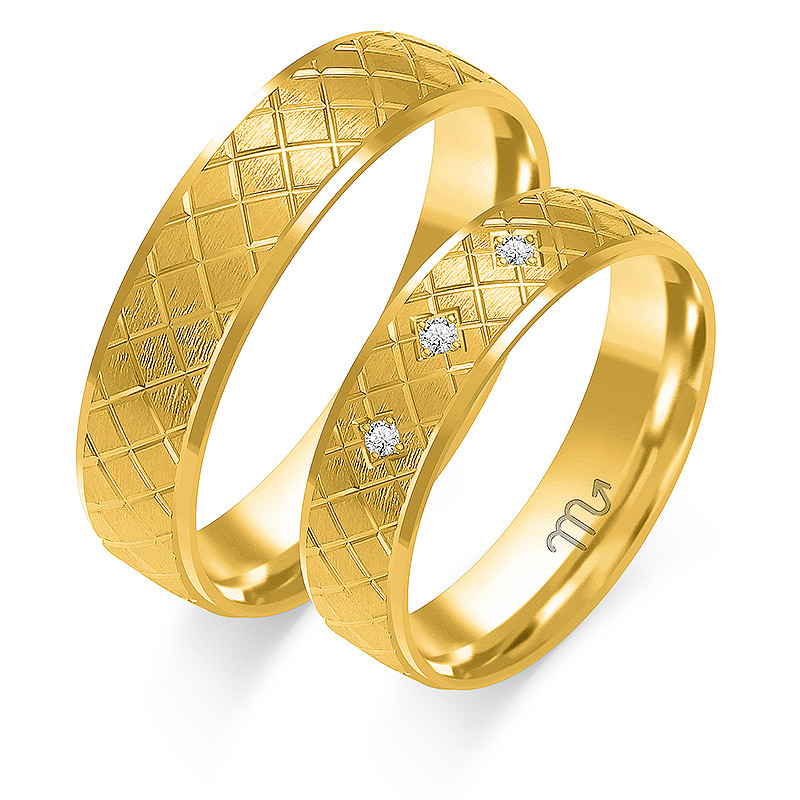 Obrączki ślubne z diamentami ZO O-310 próba 585