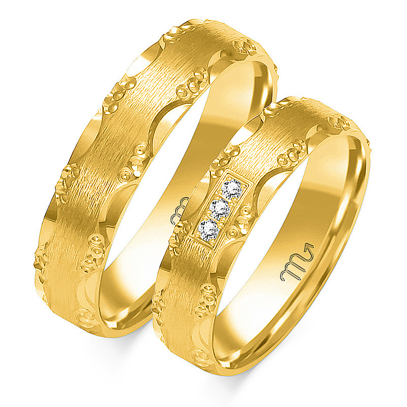 Obrączki ślubne z diamentami ZO O-238 próba 585