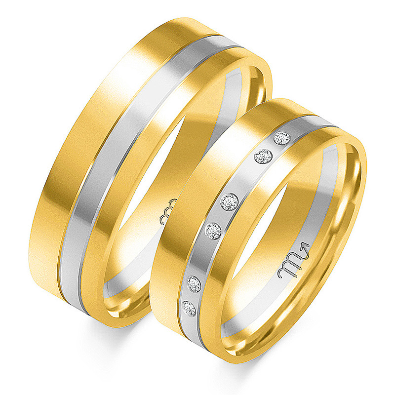 Obrączki ślubne z diamentami ZO OE-3 próba 585