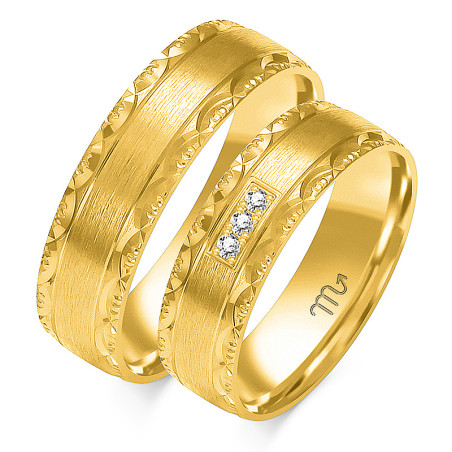 Obrączki ślubne z diamentami ZO O-234 próba 585