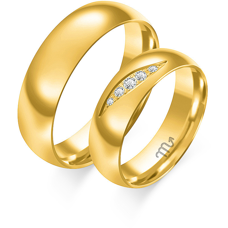 Obrączki ślubne z diamentami ZO C-120 próba 585