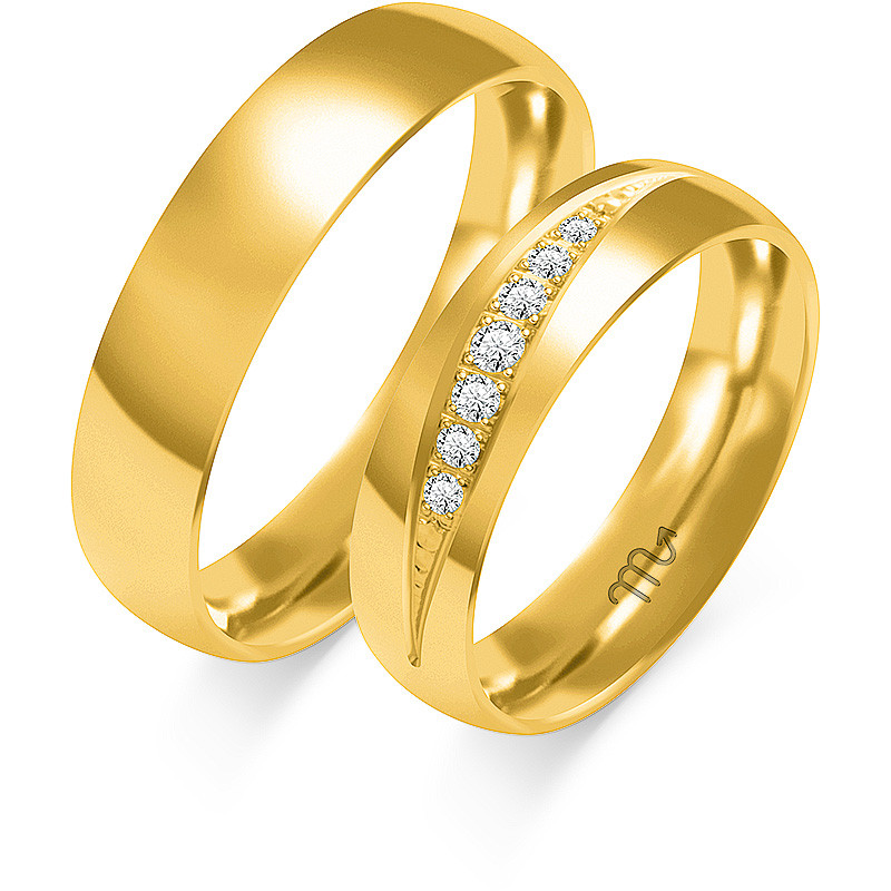 Obrączki ślubne z diamentami ZO C-118 próba 585