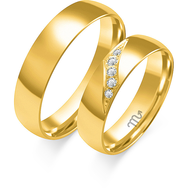 Obrączki ślubne z diamentami ZO C-116 próba 585