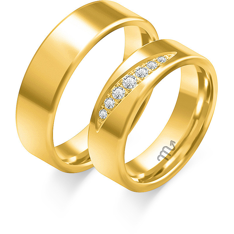 Obrączki ślubne z diamentami ZO C-109 próba 585