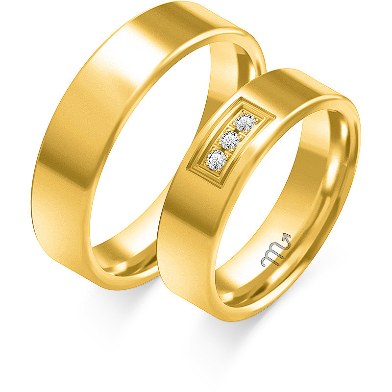 Obrączki ślubne z diamentami ZO C-107 próba 585