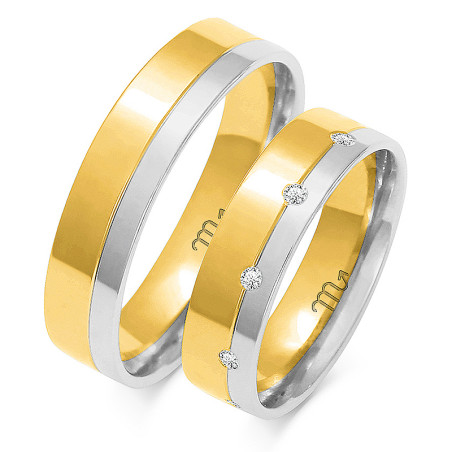 Obrączki ślubne z diamentami ZO OE-16 próba 585