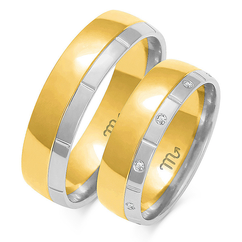 Obrączki ślubne z diamentami ZO OE-17 próba 585