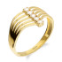 Pierścionek złoty szpic z cyrkoniami