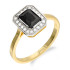 Pierścionek złoty markiza z czarną cyrkonią próba 585