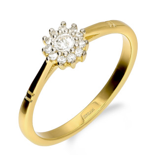 Pierścionek złoty z cyrkoniami