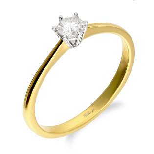Pierścionek zaręczynowy SOLITER z diamentem 0,23 ct próba 585