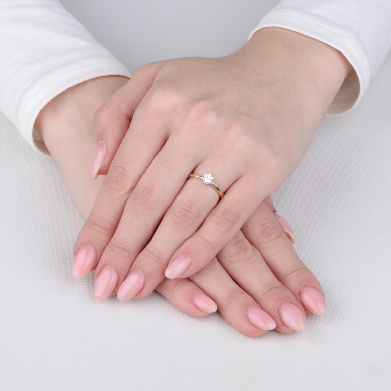 Pierścionek z diamentem laboratoryjnym 0,42 ct Soliter